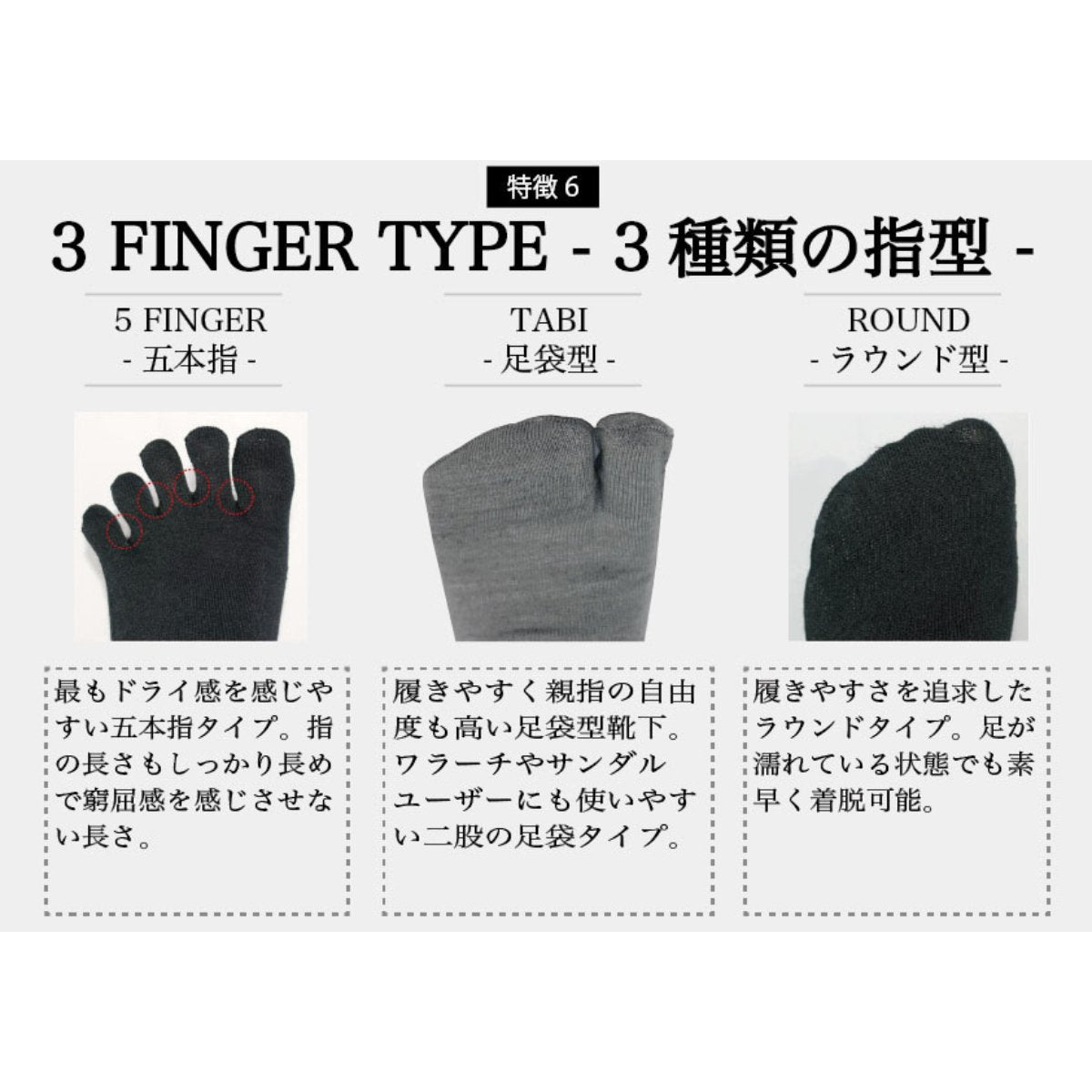 5本指 クルーソックス ミドルソックス [INNER FACT インナーファクト] - STRIDE LAB ONLINE STORE（ストライド ラボ）